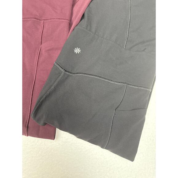 * BUNDLE * Athleta salutation bodysuit size L , black and spiced cabernet 7/8 - Picture 7 of 9